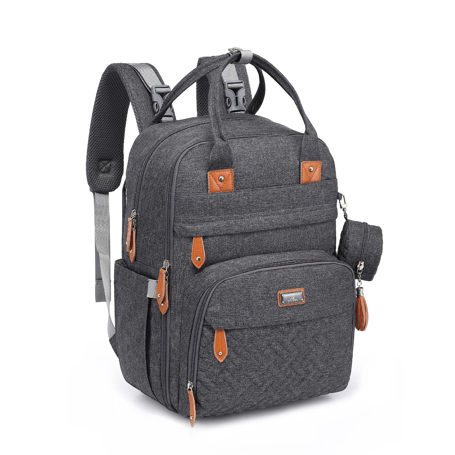 Baby Changing Bag Backpack - Dark Grey One Size-image-6f72a4b6-a952-43bb-b99c-191615f6c62f-108976