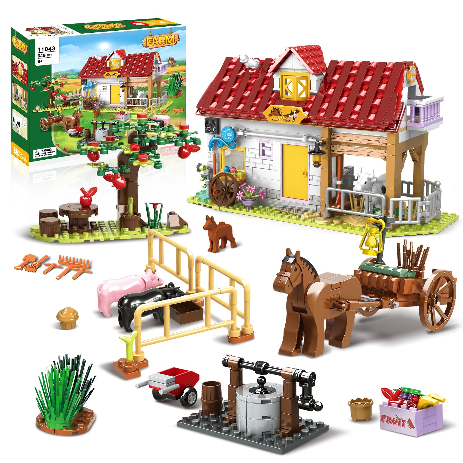 Farm House Building Set 649 PCS - Mixed Various-image-57f55834-ed22-4cb1-a508-ba8b4a1a4bdc-96174