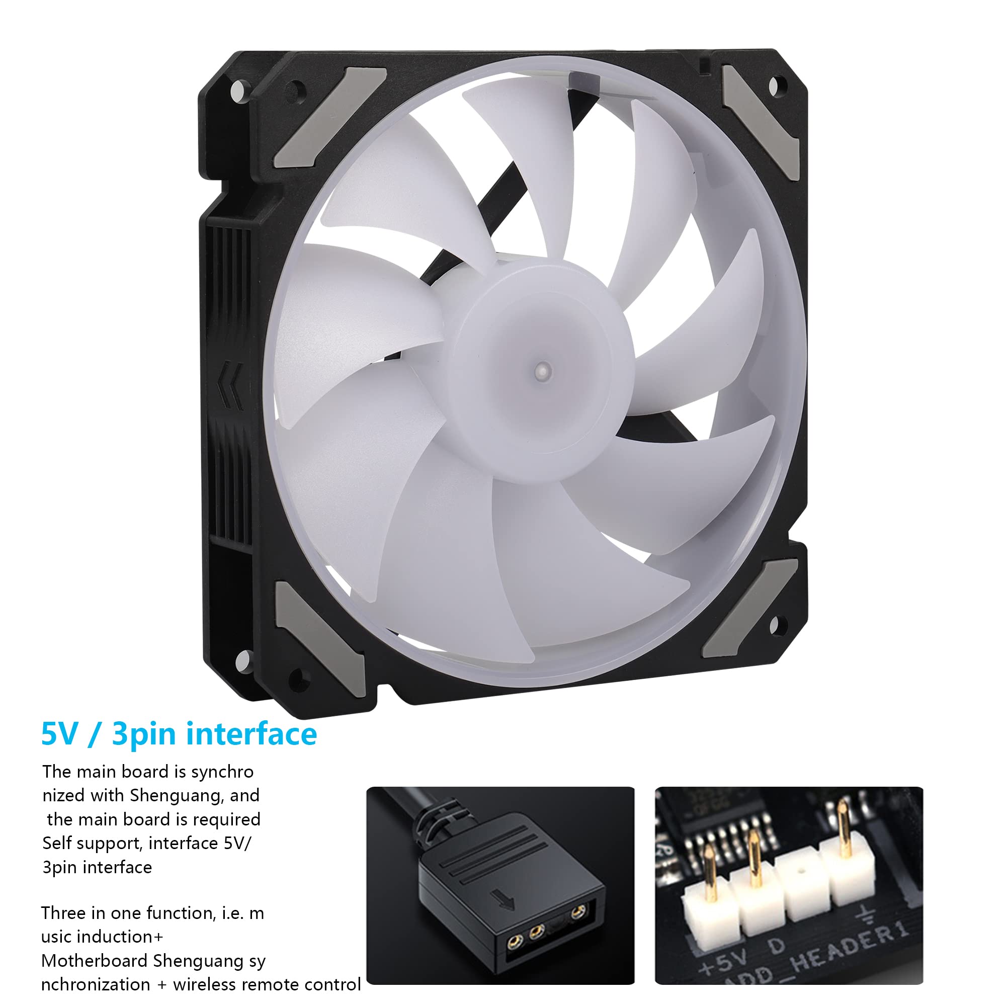 Foxtec ARGB 120mm PWM Fan - High Performance PC Case Fan With Addressable RGB Lighting