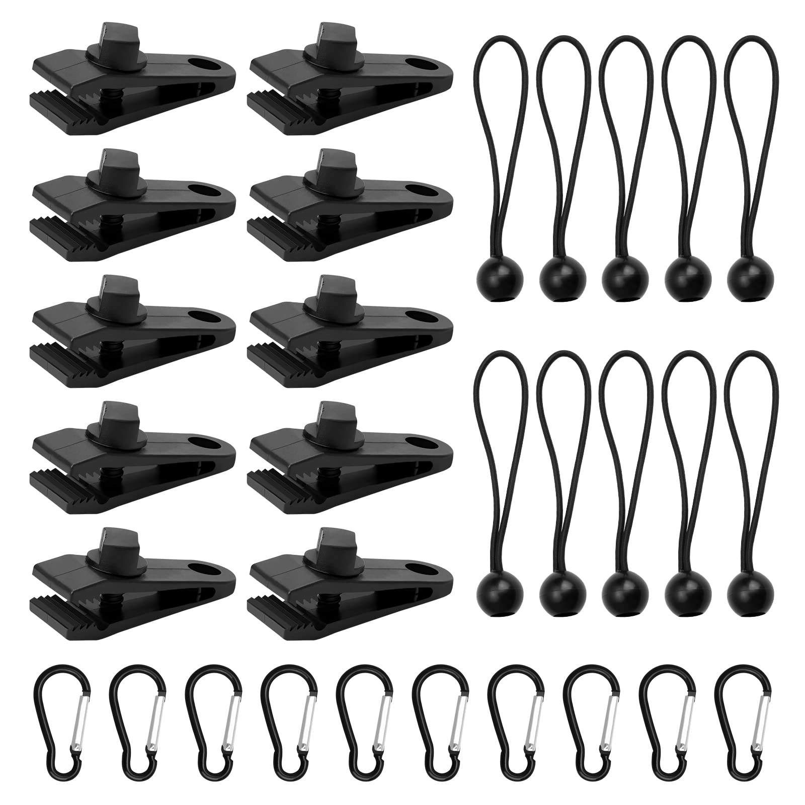 30 Piece Heavy Duty Tarp Clips with Bungee - Black Set-image-21b1772a-8b06-479a-a961-c2e28c5df7e7-96967