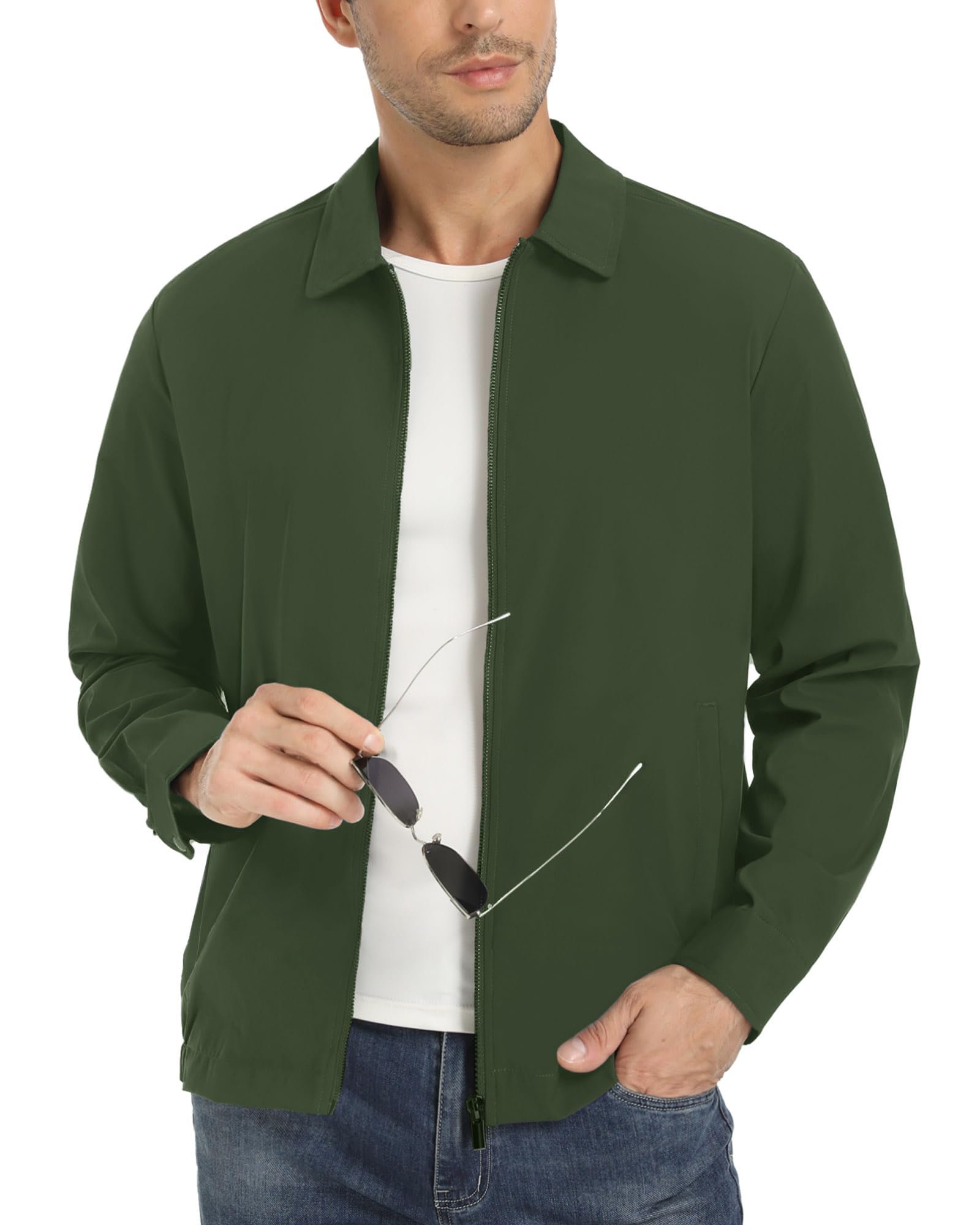 Men's Lightweight Windbreaker Jacket - Army Green S-image-abfbca58-0539-434c-b76d-734fb1dfd920-116614