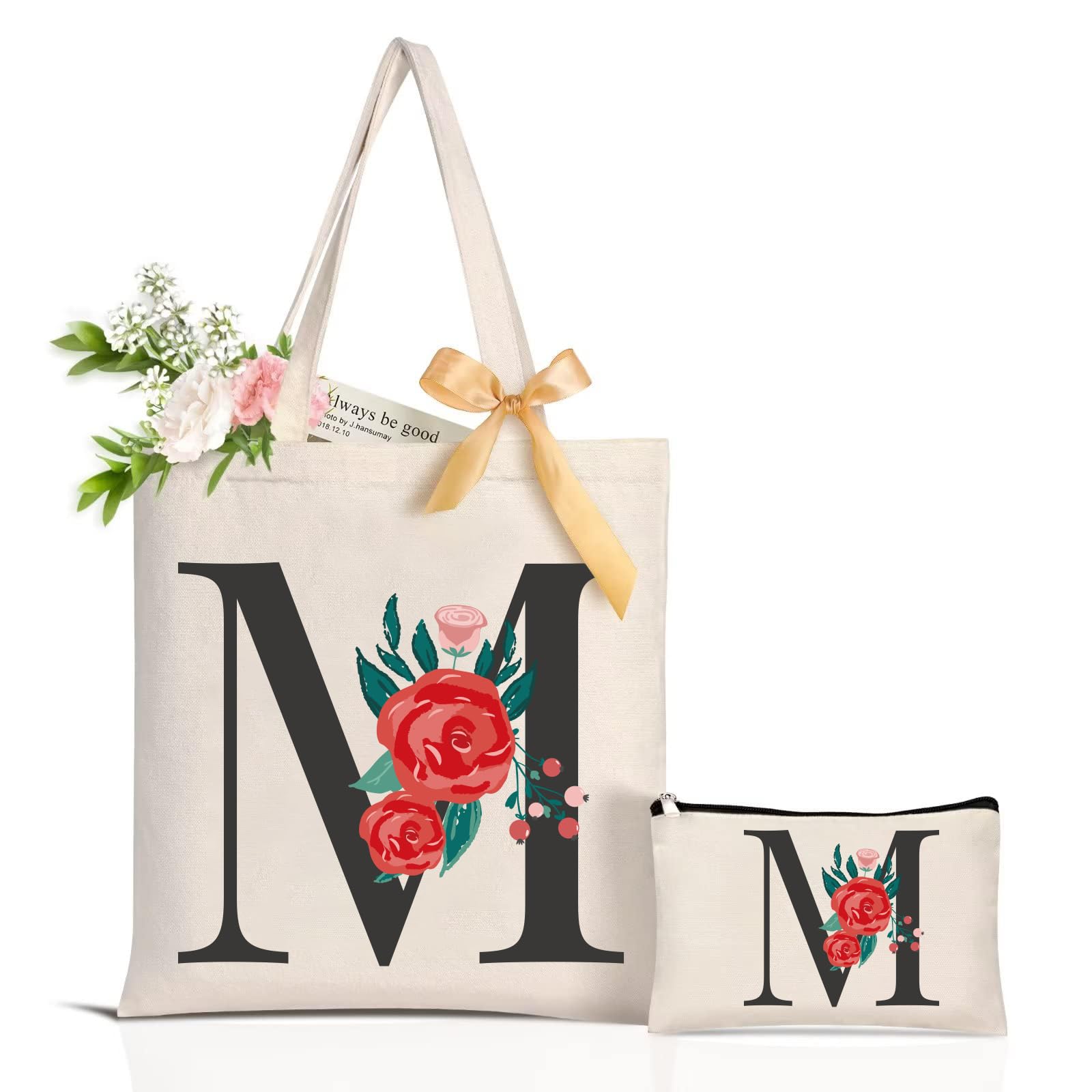 Floral Canvas Tote Bag - Reusable & Foldable Shopping Bag for Women, Ideal Bridesmaid Gift, Washable Travel Handbag-image-dc7dec89-6fcc-454e-8c45-f498323a82e7-43357
