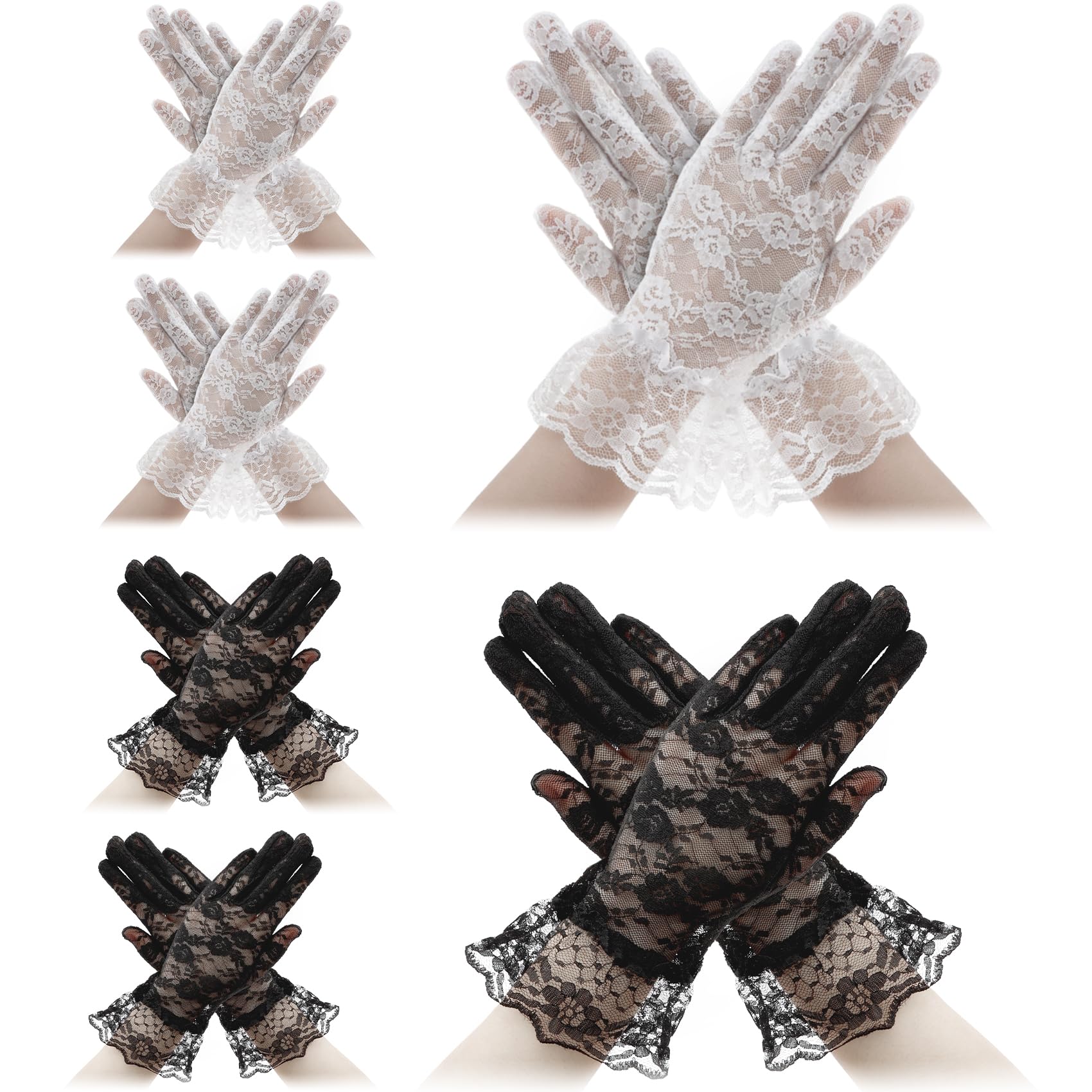 Women's Lace Dress Gloves - 3Black+3White 6-image-d61b0985-c5ec-4710-bf8f-37512b9eb6f5-110540