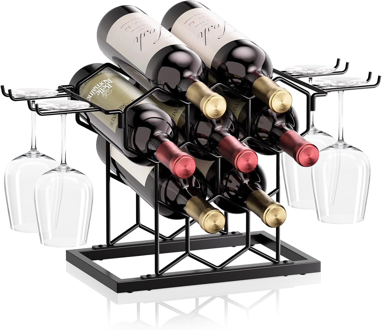 8 Bottle Countertop Wine Rack - Black One Size-image-b2e71e2f-455f-405e-b50b-0a2d22ff9fd3-112442