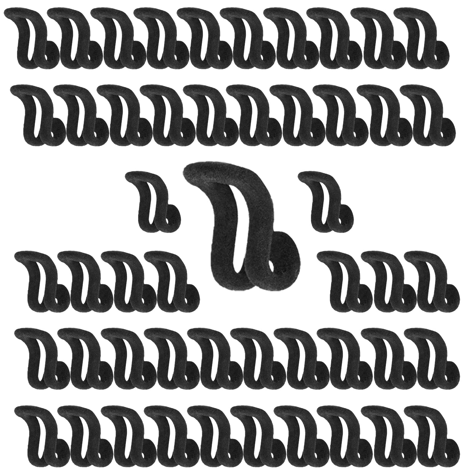 Black Mini Cascading Hanger Hooks, Space-Saving Clothes Organisers, Pack of 50-image-b9c76cb0-dffa-4dfc-b0fd-3085b956ac4a-66445