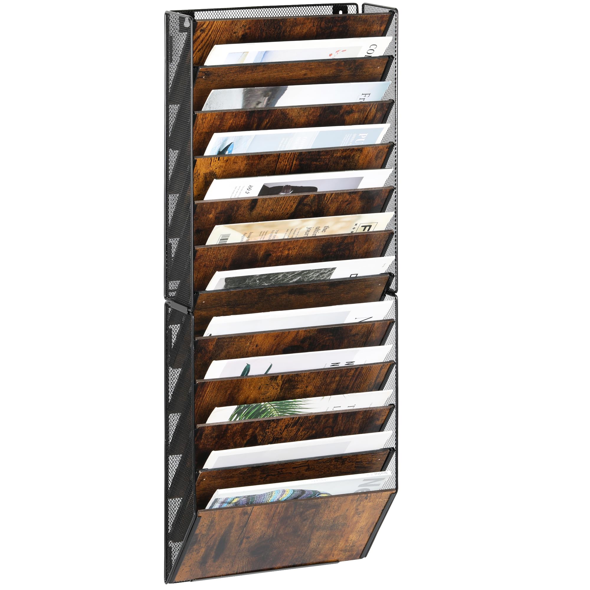 12 Pockets Wall File Organiser - Black/Antique 12 Tier-image-800176a0-24de-41b9-a3c5-c68ea09138a7-2248