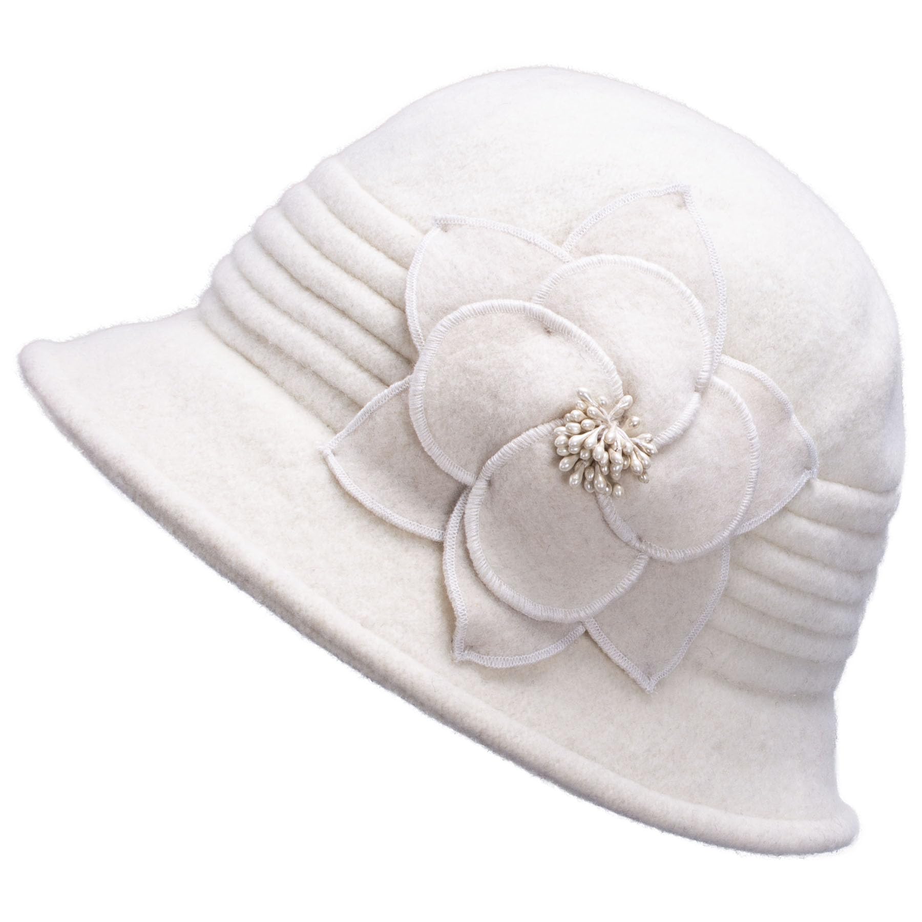 Women's Wool Cloche Hat - Ivory One Size-image-d3476350-3518-42ac-9bf9-d889557a04a7-111539