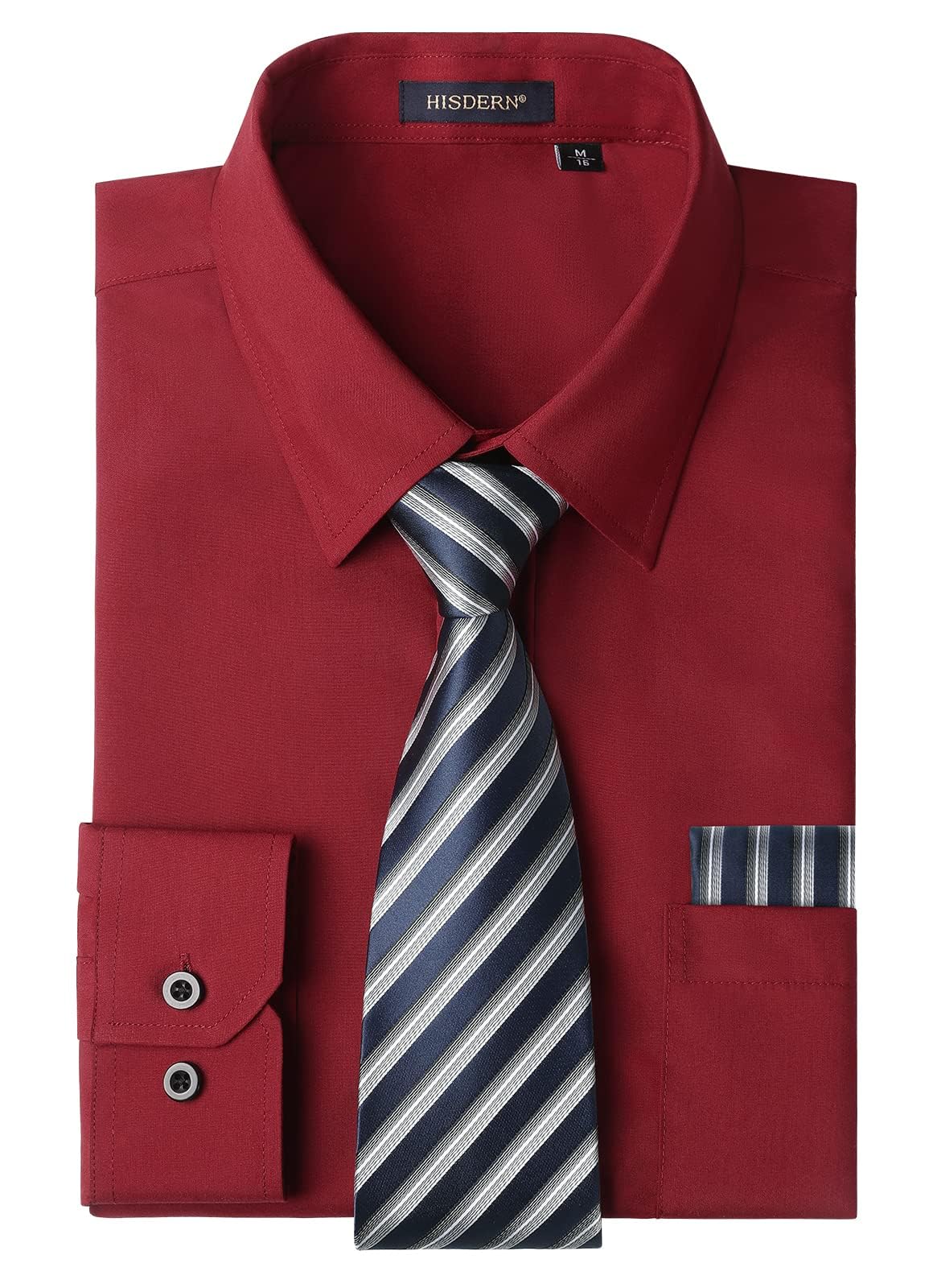 Men's Dress Shirt & Tie Set Regular Fit - Wine Red S-image-8bbf567c-a398-4721-9217-985a69f666a6-102561