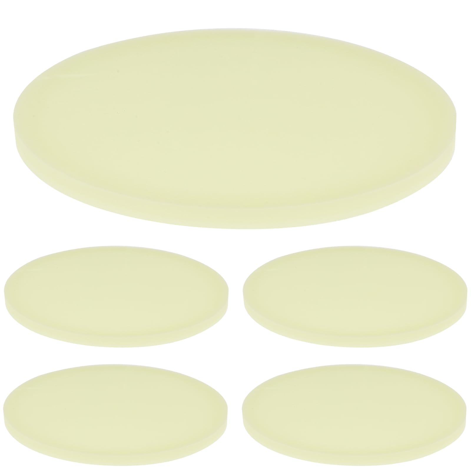 5 Pcs Luminous Non-Slip Silicone Coasters, Light Yellow, 10cm-image-ca2cc390-9a15-4720-bb81-2317d3f82089-67929