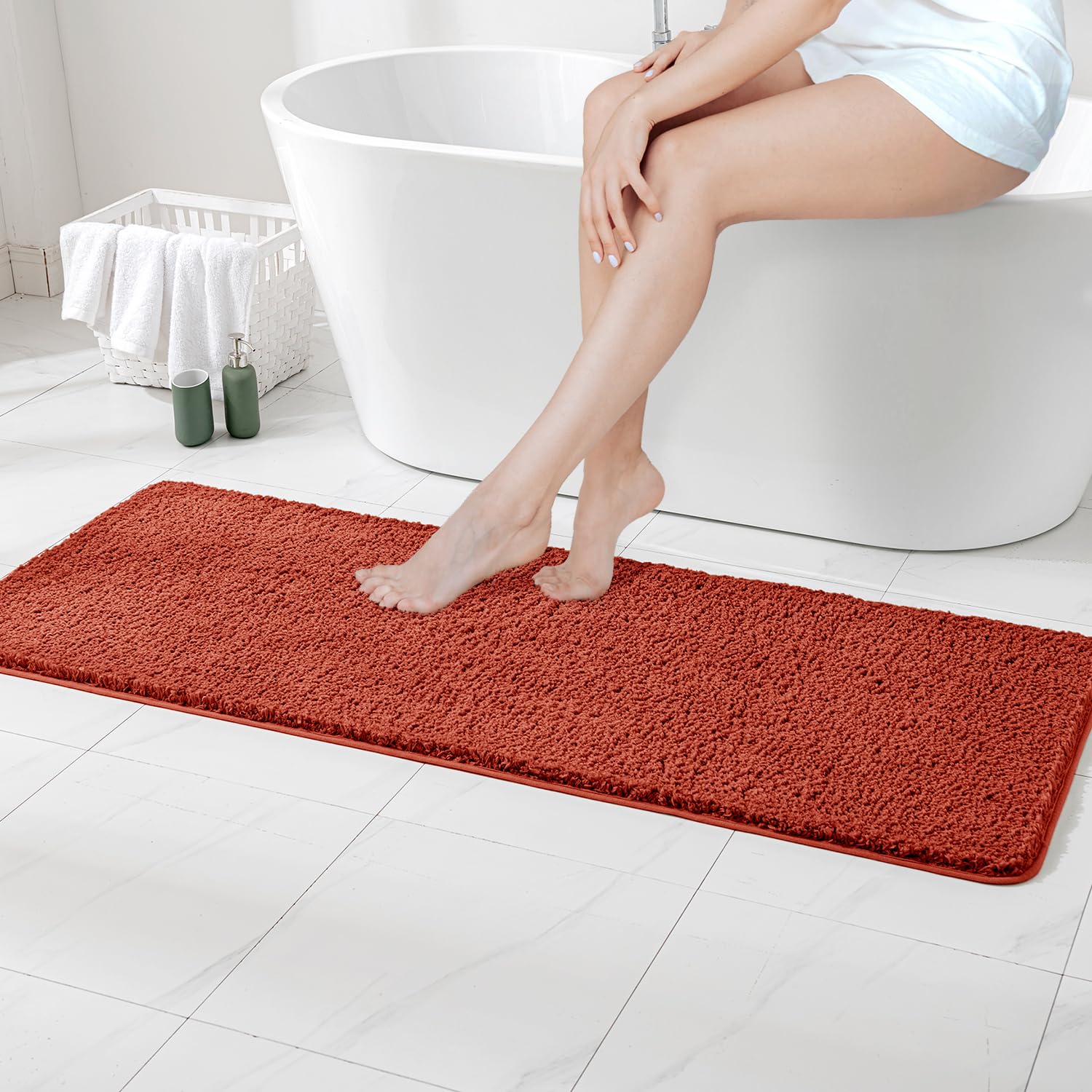 Non-Slip Bath Mat Rug - 45x120cm Caramel-image-73eb6060-de5b-44f8-b35d-0d17e1495504-84178