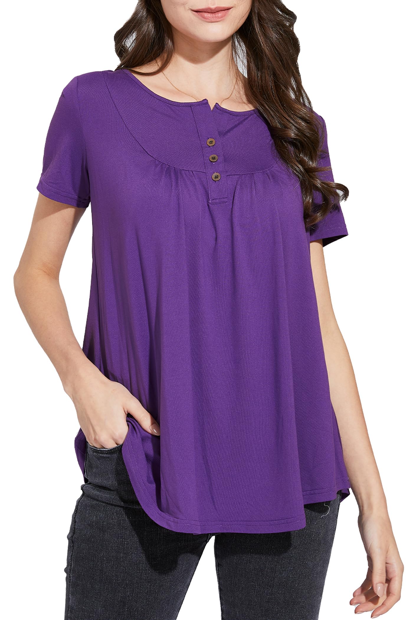 Women's Tunic Top V Neck - Purple XL-image-29265953-9c3c-497d-9bb9-190ff5bea222-120322