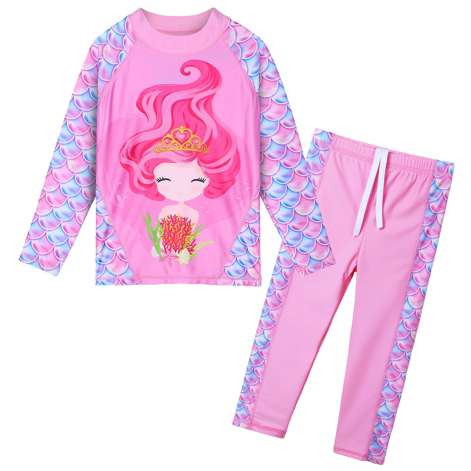 Girls 2PC Long Sleeve Swim Set - Girl Pink 11-12 Years-image-8106908b-73d9-4ae3-8a2b-d12b8ce41fcc-111093