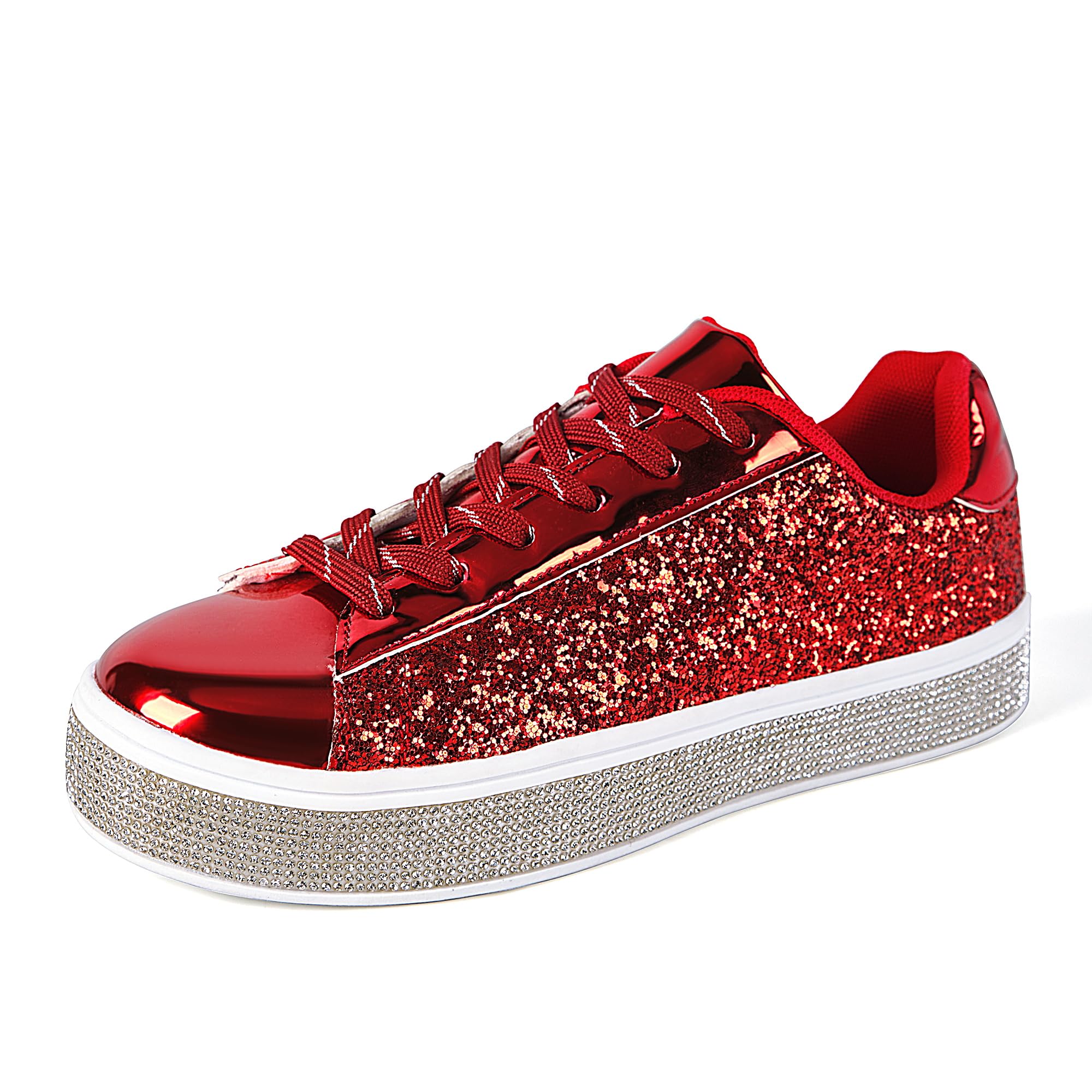 Women's Glitter Trainers - Red Size 8.5-image-ef94d33b-7df6-4c6d-90ea-549987b6389d-92009