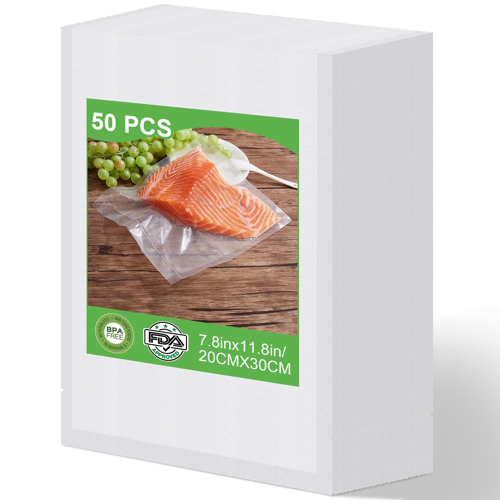 tomoneed Vacuum Food Sealer Bags Pack of (20x30cm), 50, Maximum-image-33e1c483-3c3a-4609-9893-31f97fb1ae70-60146