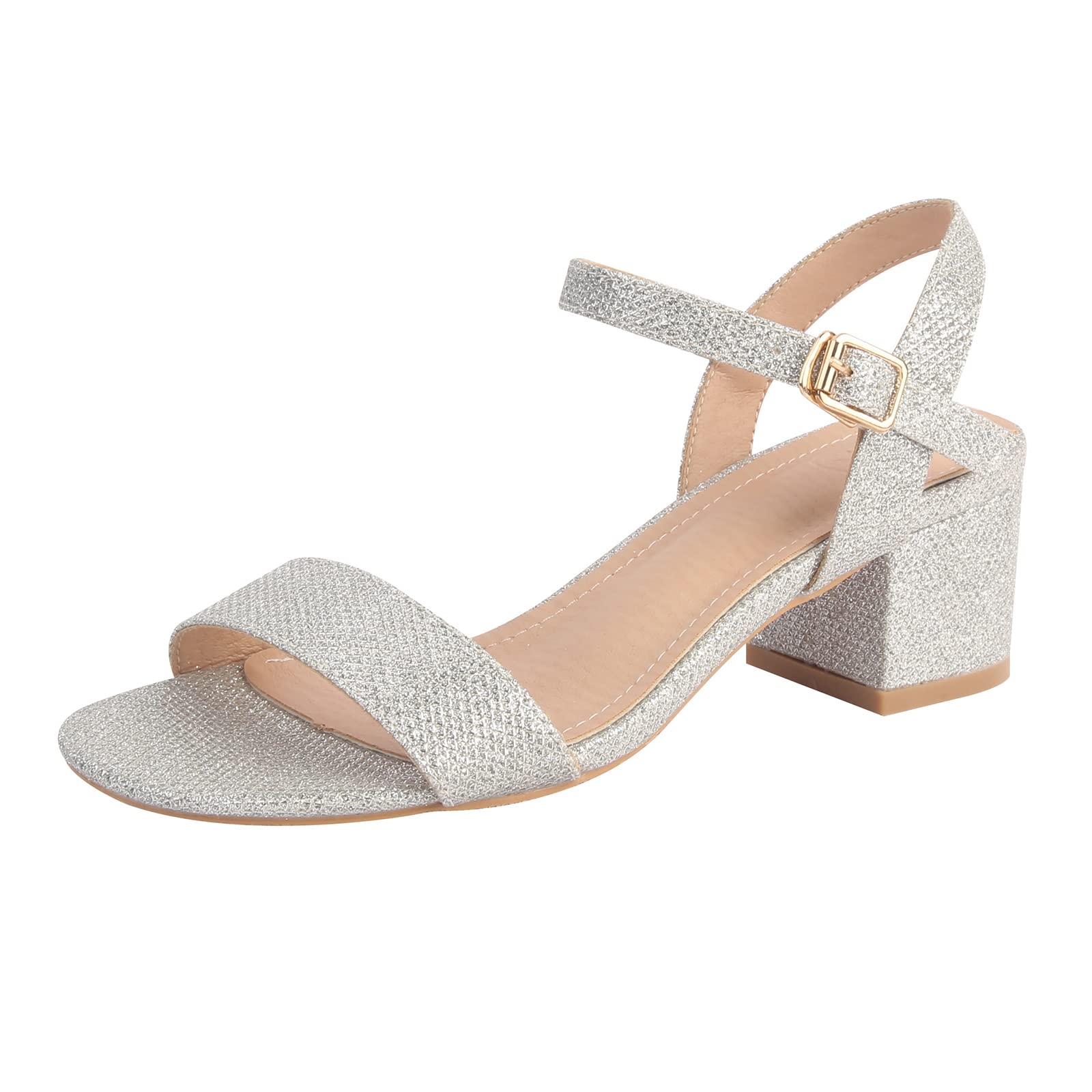 WUIWUIYU Women’s Girls’ Ankle Strap Open Toe Low Chunky Heel Sandals 6 WUIWUIYU Women’s Girls’ Ankle Strap Open Toe Low Chunky Heel Sandals 6