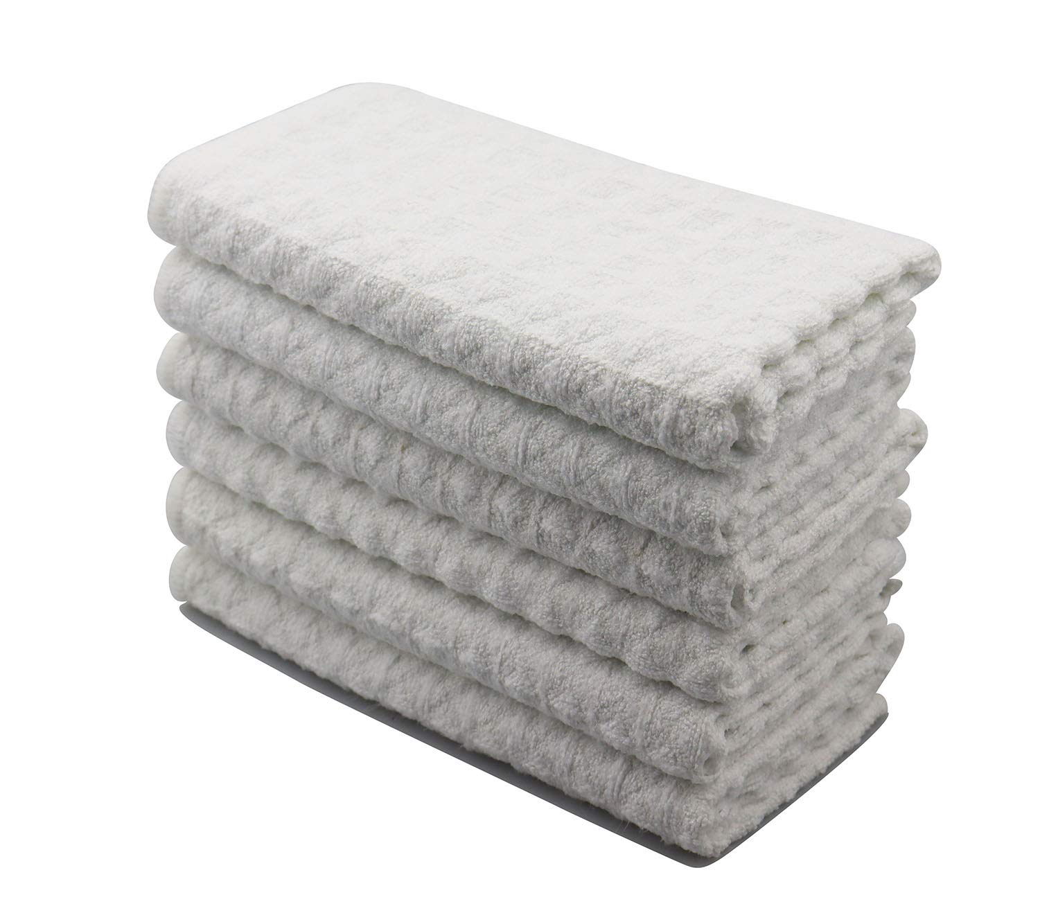 Aniease Microfiber Kitchen Towels, Super Absorbent Waffle Weave, 3 Pack, White, 30cm x 30cm-image-71c45d59-48d1-4405-8b88-8a58e3165427-56482