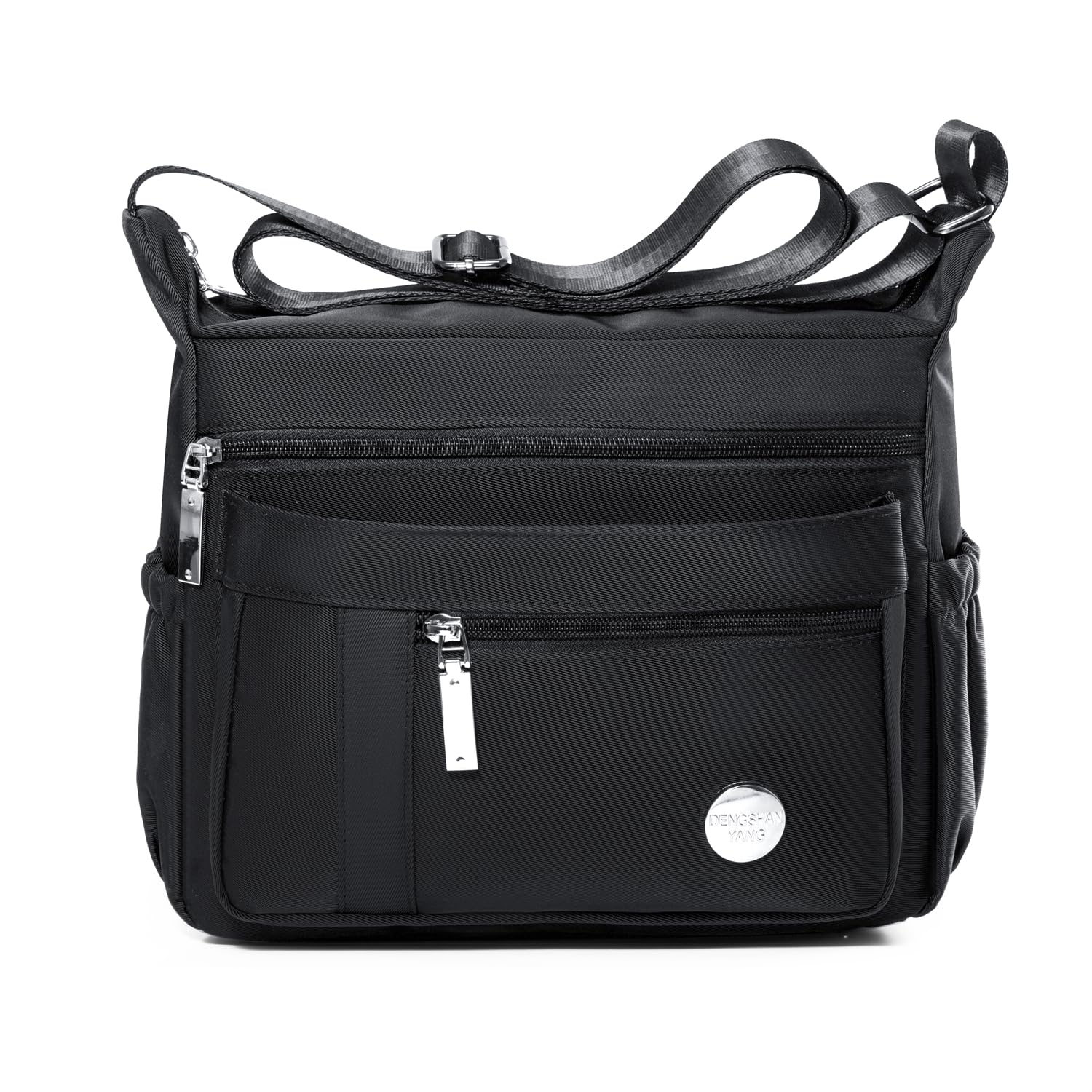 HERCMNOY Women's Crossbody Bag - Multi-Pocket Shoulder Messenger Purse/Tote (Nylon, 11" X 8.3" X 4.3")
