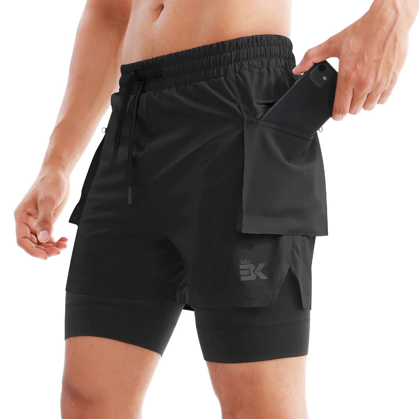 Men's 2-in-1 Gym Shorts - Black L-image-5453e440-9098-4391-9757-d34e527d4fc7-105631
