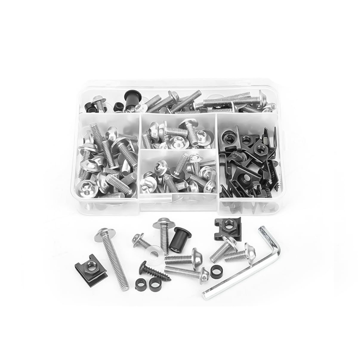 195Pcs Motorcycle Fairing Bolts Kit - Silver-image-84dcb175-ac0c-4c2a-b81c-3669ac27a086-84070
