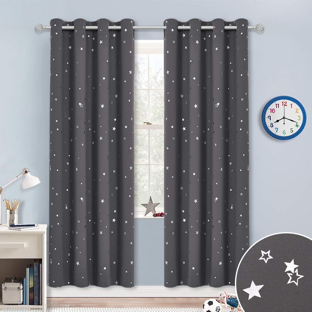 Thermal Star Blackout Curtains - Grey 46 x 72 Inch-image-8d47bec9-b289-49de-96e8-4b3cf8ecd15c-103653