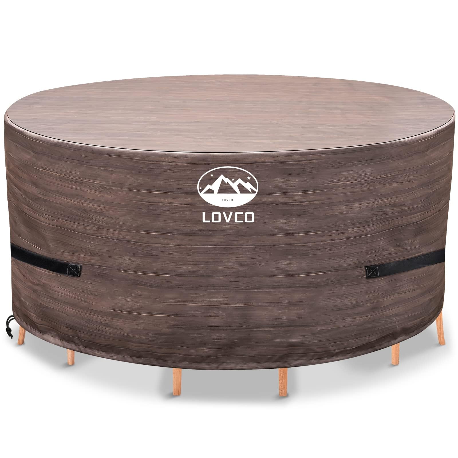 Round Patio Table Cover 600D Waterproof - Brown 62"DIA-image-234b5930-923a-491b-942a-730c302c97dd-109762