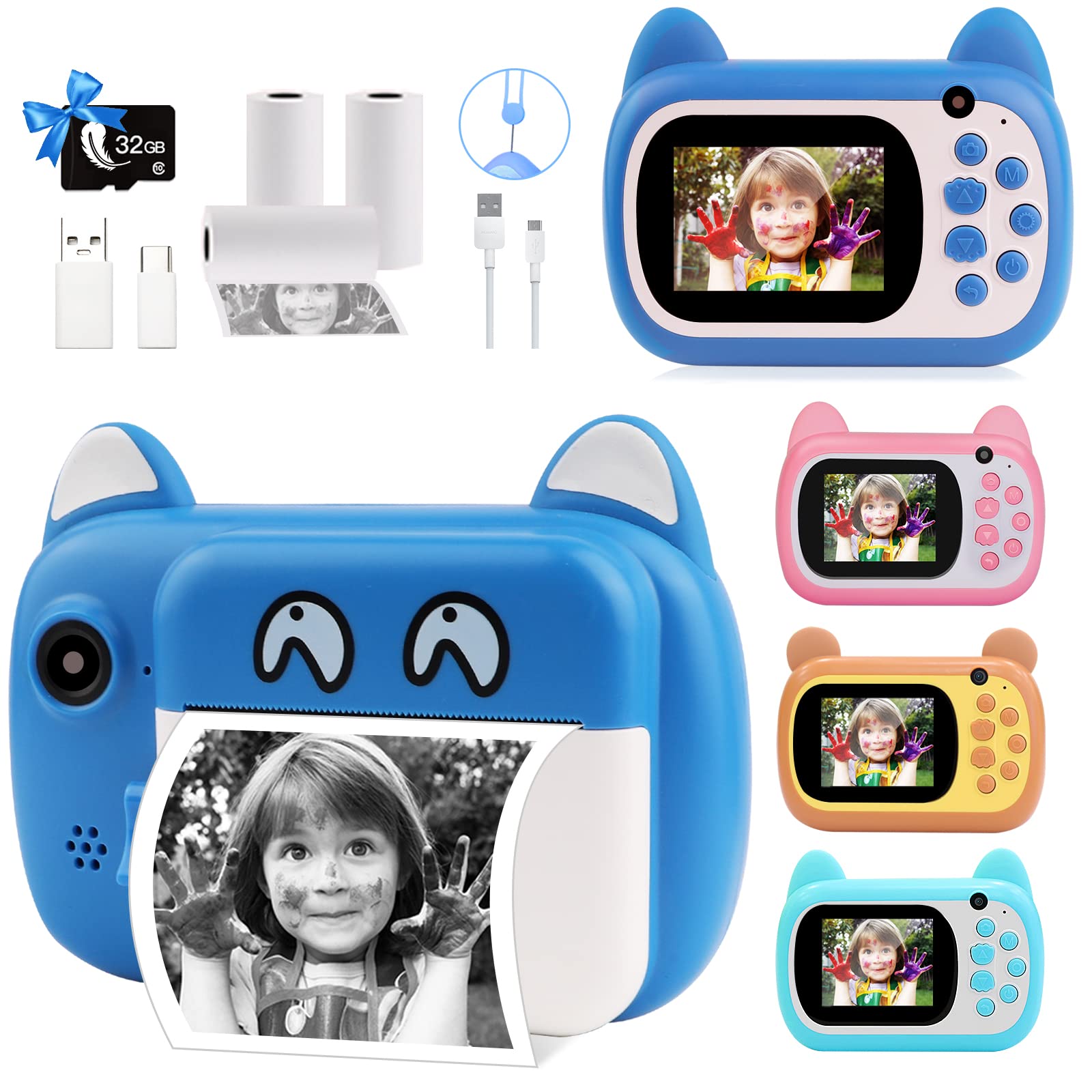 Kids Instant Print Camera HD Dual Lens - Blue A7-image-5faf80a4-eccd-4ea8-b8bf-ec98ceb2d4da-112944