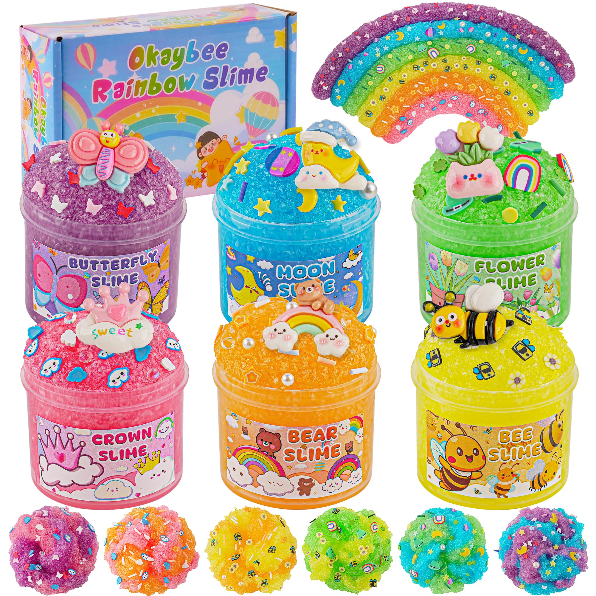 6 Pack Snow Fizz Crunchy Slime Kit with Charms, Sensory Toys for Kids, Perfect Holiday & Birthday Gift-image-83df446f-9522-4889-9c50-12069860a30e-66178