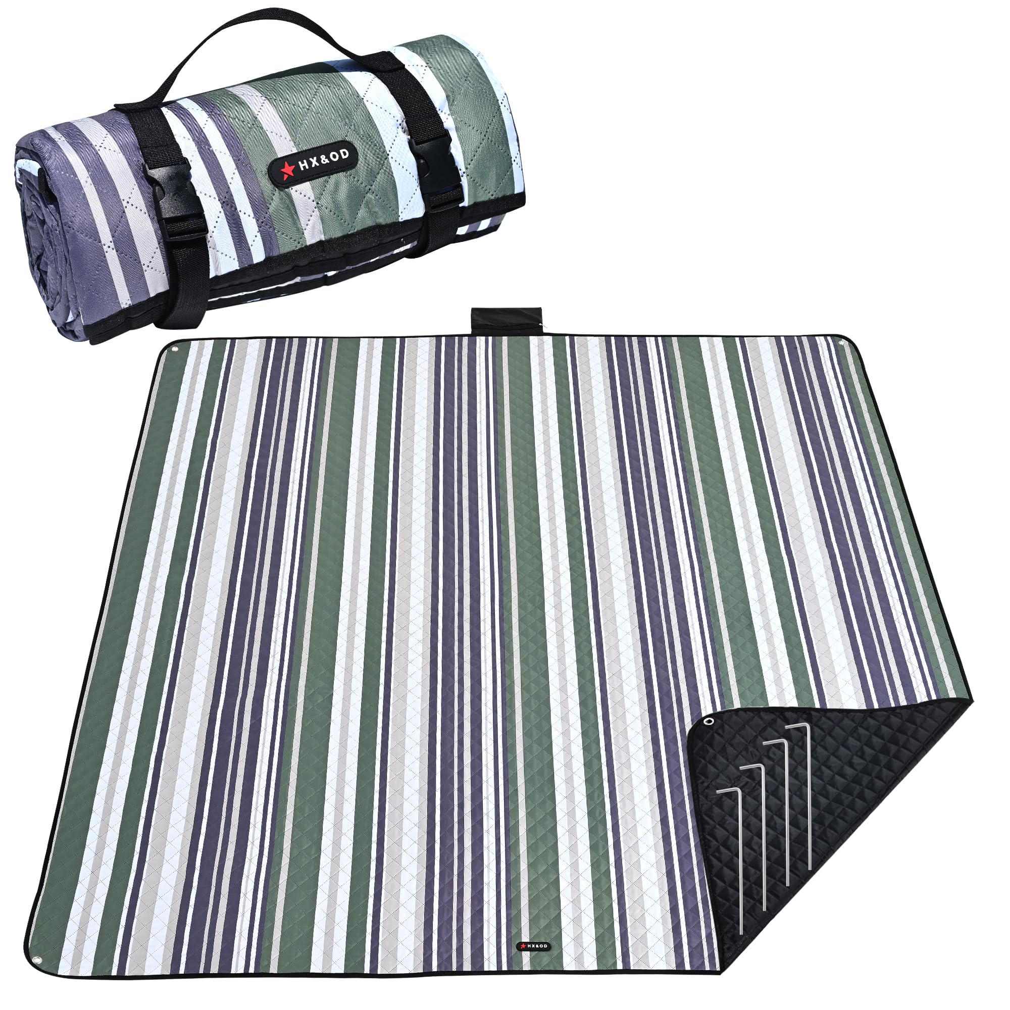 Waterproof Picnic Blanket Foldable - Green 203x203cm-image-6e5c18a1-5e4f-4ac6-96ca-7e0c6da4ed33-104100