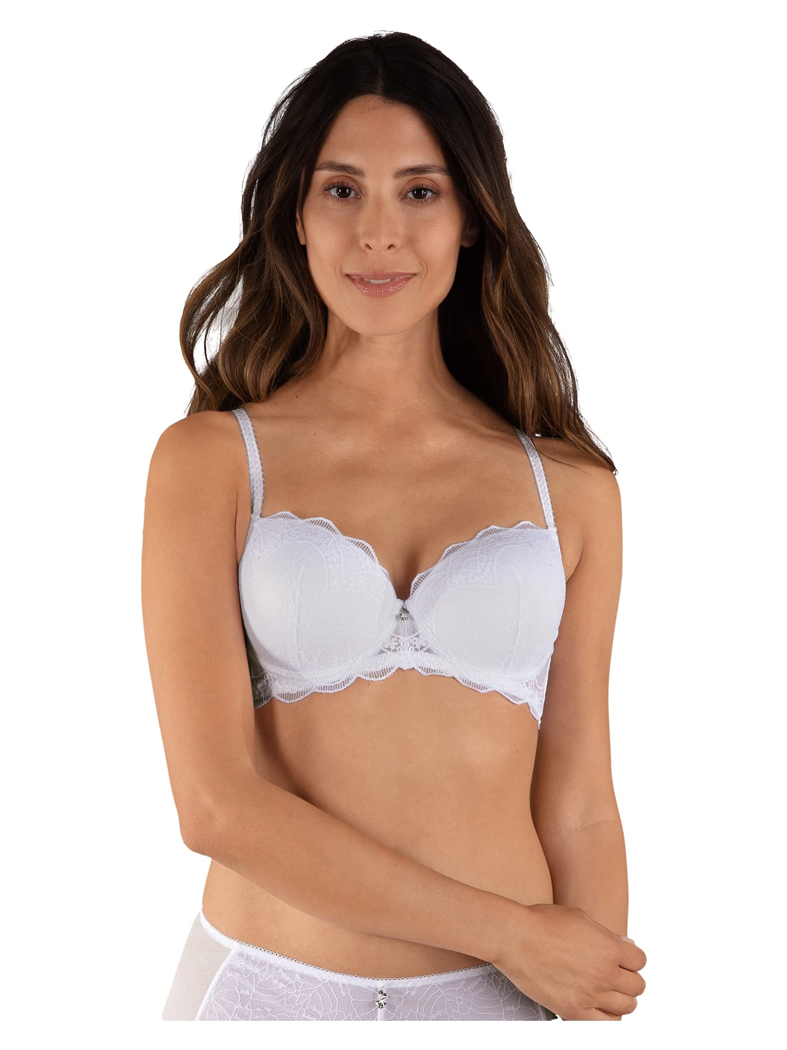Women's Padded Lace Underwired Bra - White 32DD-image-9caa9449-5854-467d-9798-33243768c6d8-96302