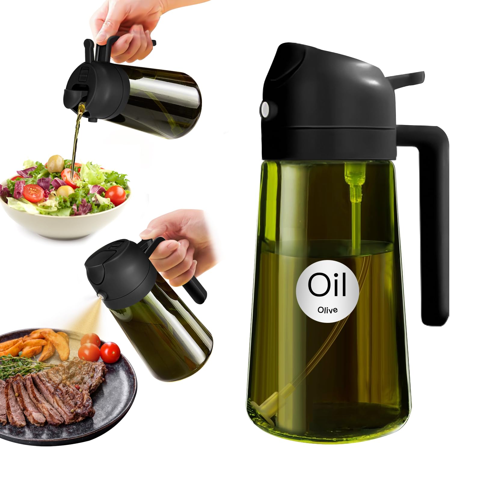 16oz Light-Blocking Dark Oil Sprayer for Cooking, 2-in-1 Olive Oil Dispenser Bottle, Green Glass Mister-image-0603c9b4-7cd1-4515-80f7-ede13e1759e3-59532