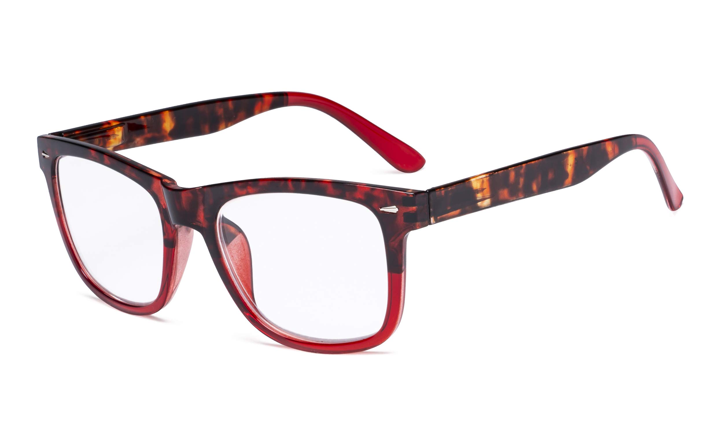 Eyekepper Readers Square Lenses Large Glasses Tortoise/Red