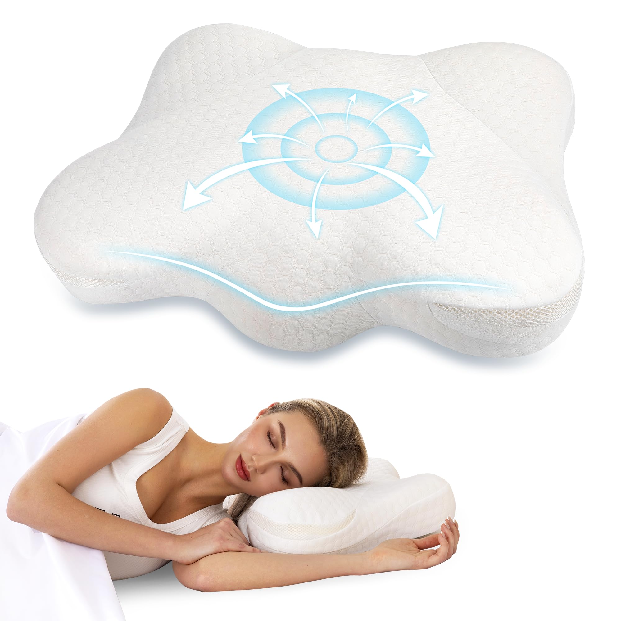 Cervical Memory Foam Pillow - White Standard Queen-image-47b1cc05-046b-45e2-ba0b-8b8d20ab4ac0-118517