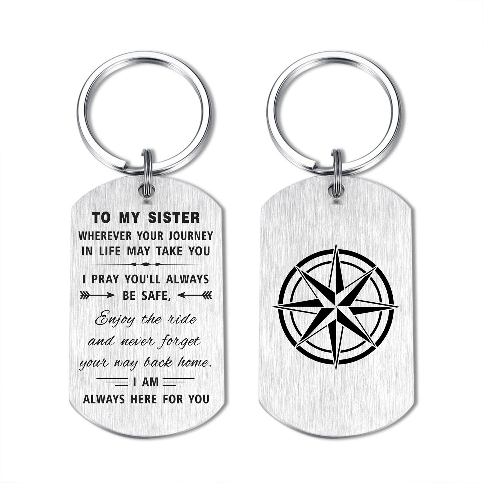 Sister Gifts Compass Keyring - Perfect for Birthdays, Graduation & More - Show Your Love & Support-image-fa9ff893-edf1-463e-94d6-4fe43caaa3b1-70056