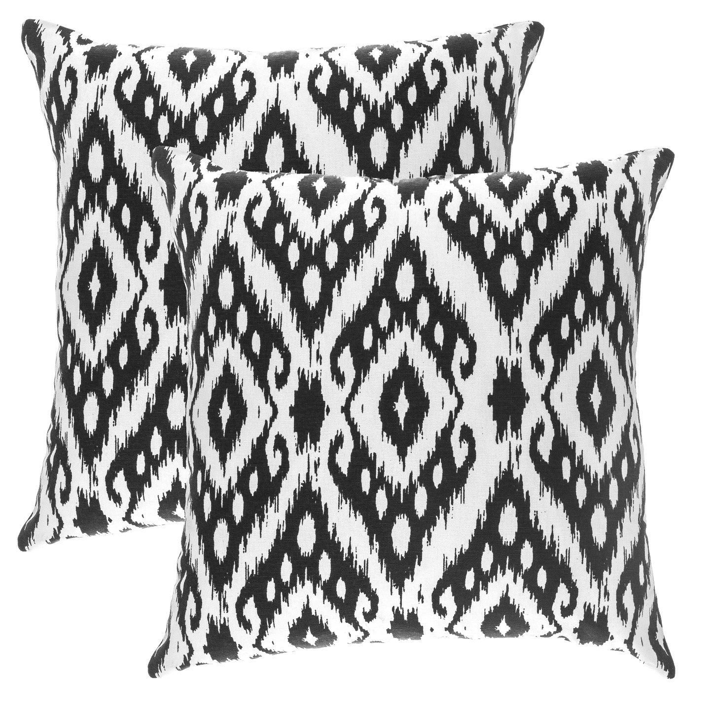 Stylish Ogee Diamond Cotton Cushion Covers 2 Pack, 45x45cm, Black – Durable & Machine Washable