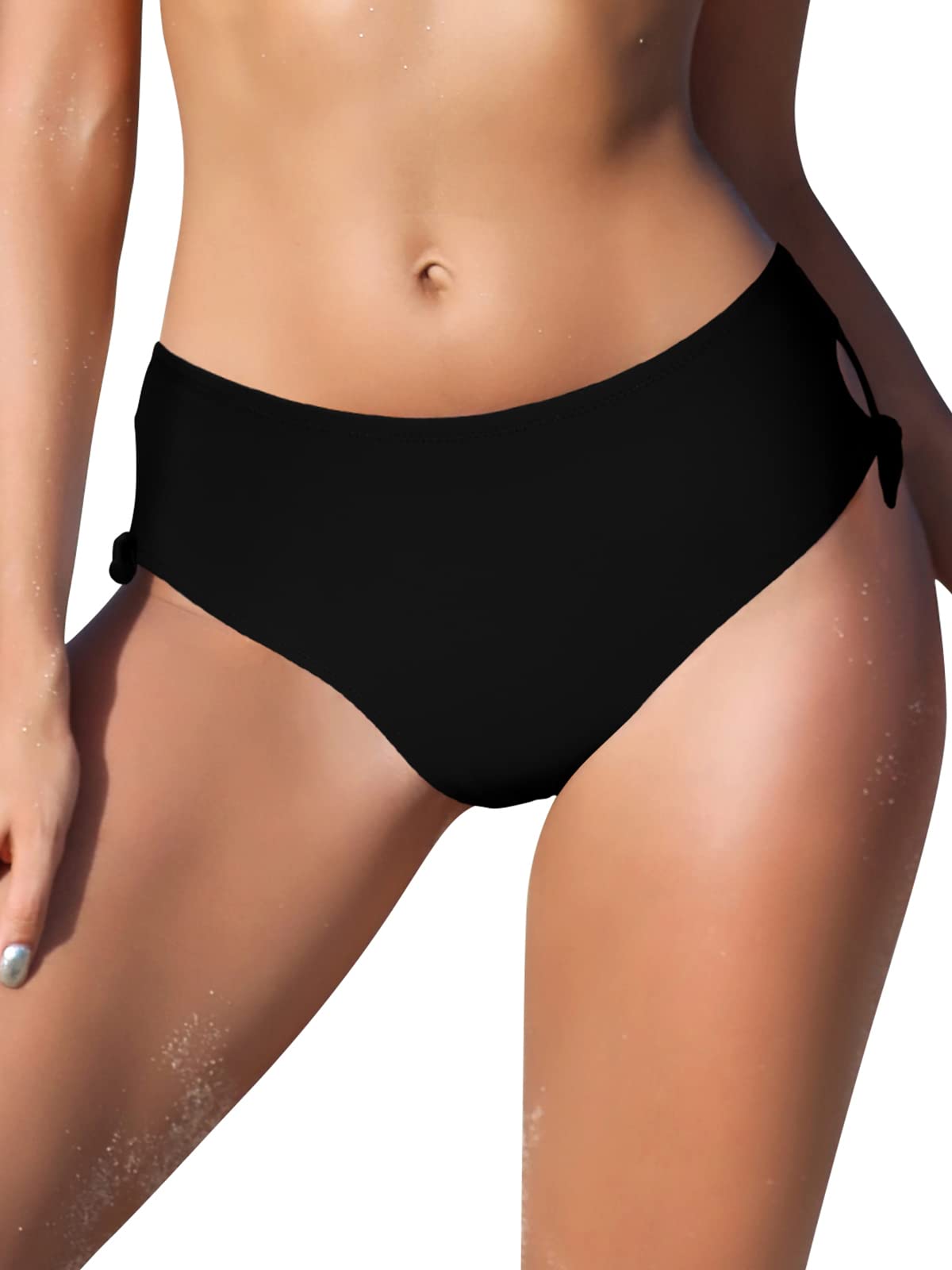 SHEKINI Women's High Waisted Bikini Bottoms Cutout Side Black, Large-image-61b41da1-f2d1-4a97-8e75-eb8ac8f0cfab-58876