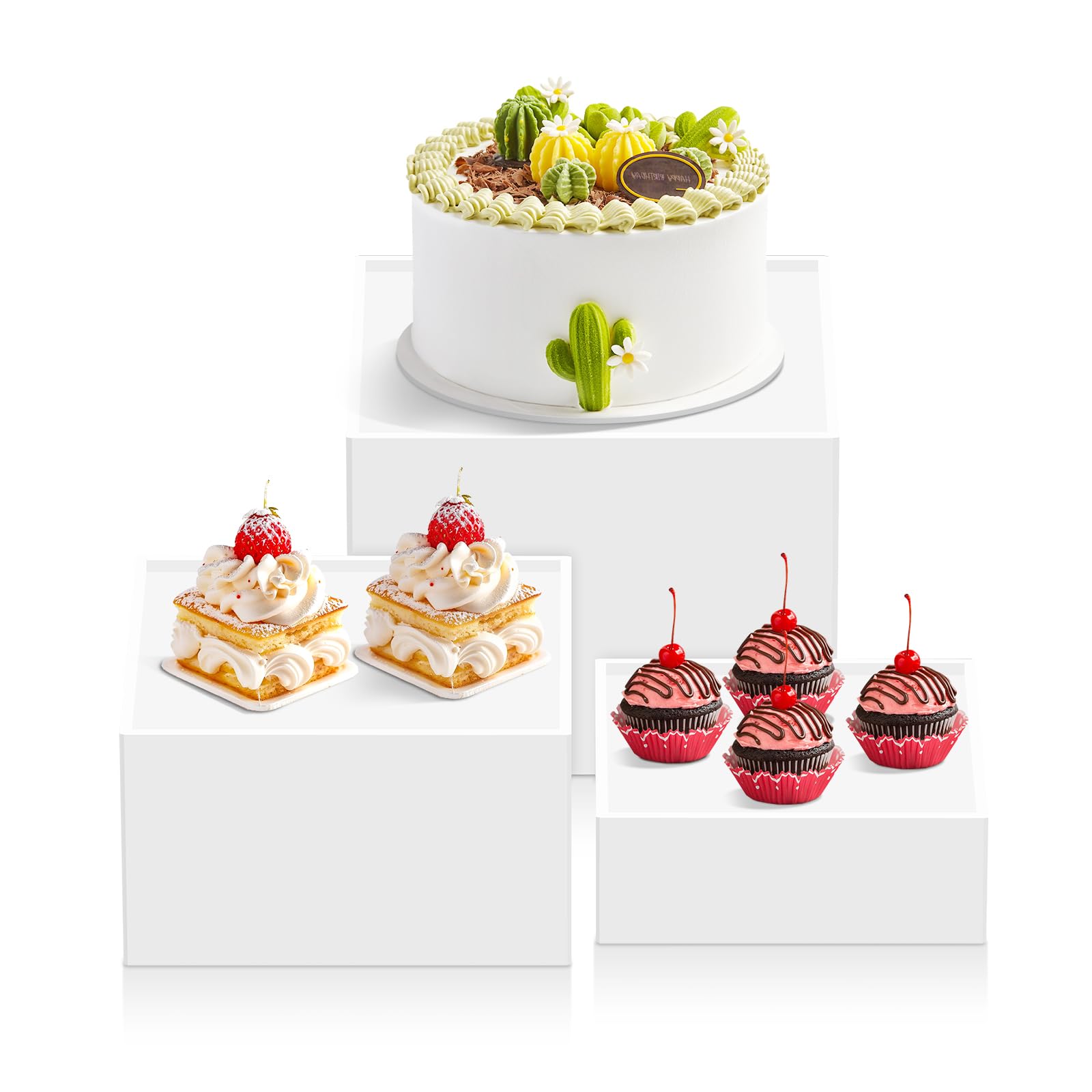 Buffet Risers Set of 3 Heart Handle - White 3PCS-image-1ef923e1-bb6e-498c-9c31-30e4ab50880f-120048