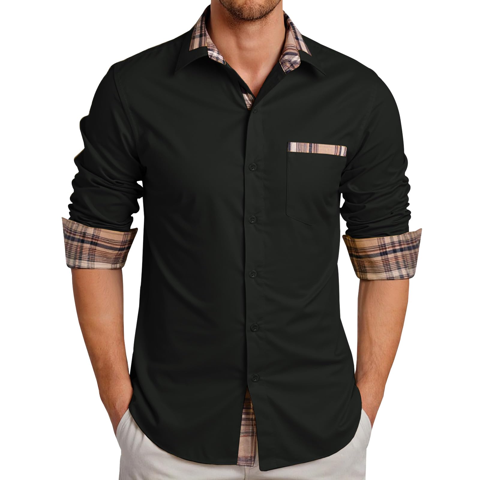 Men's Slim Fit Shirt with Pocket - Black M-image-5c9b8832-5fcd-42b3-8f5f-7d0941ffc071-120066