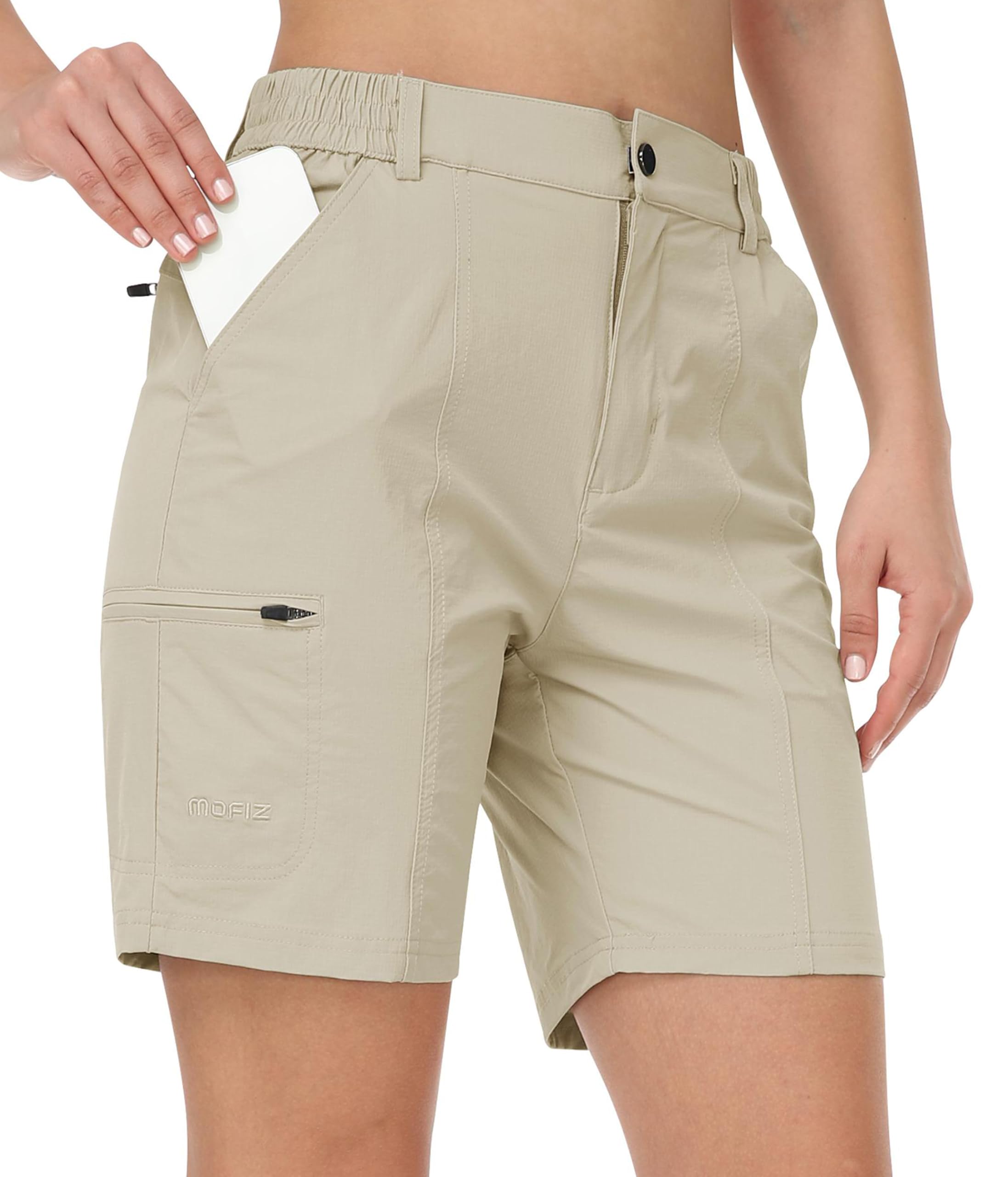Women's Hiking Cargo Shorts - Khaki XL-image-facf6233-0e18-45f5-b2b8-51117e750430-86477