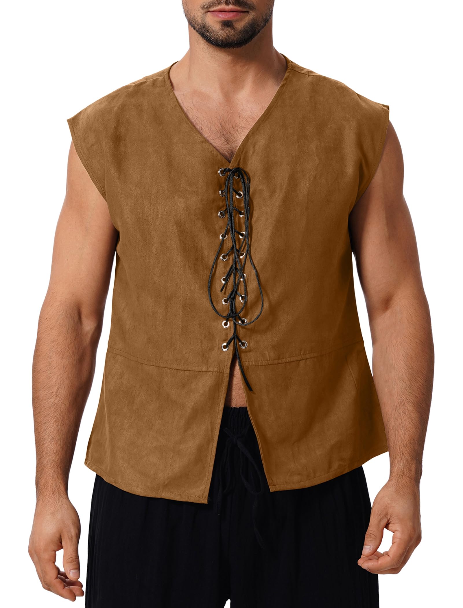 Men's Medieval Suede Lace-Up Vest - Brown XXL-image-8f466800-28cd-4a72-a71b-18929f334ec1-114910