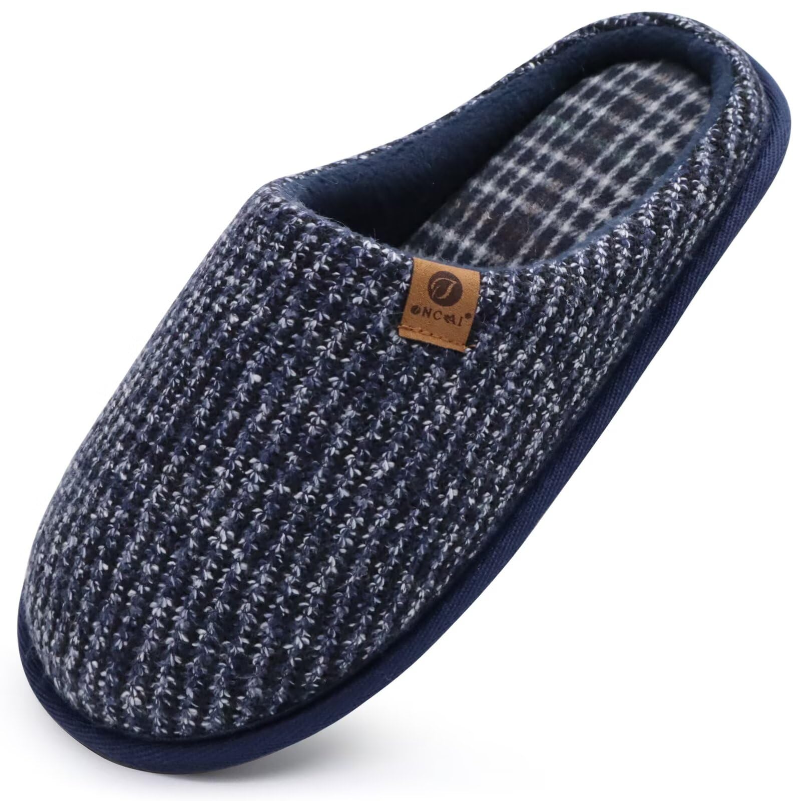 Men's Knit Memory Foam Slippers - Blue UK 12-image-e4c56b3a-0580-4c10-bb6c-adc6483bd0b6-121927