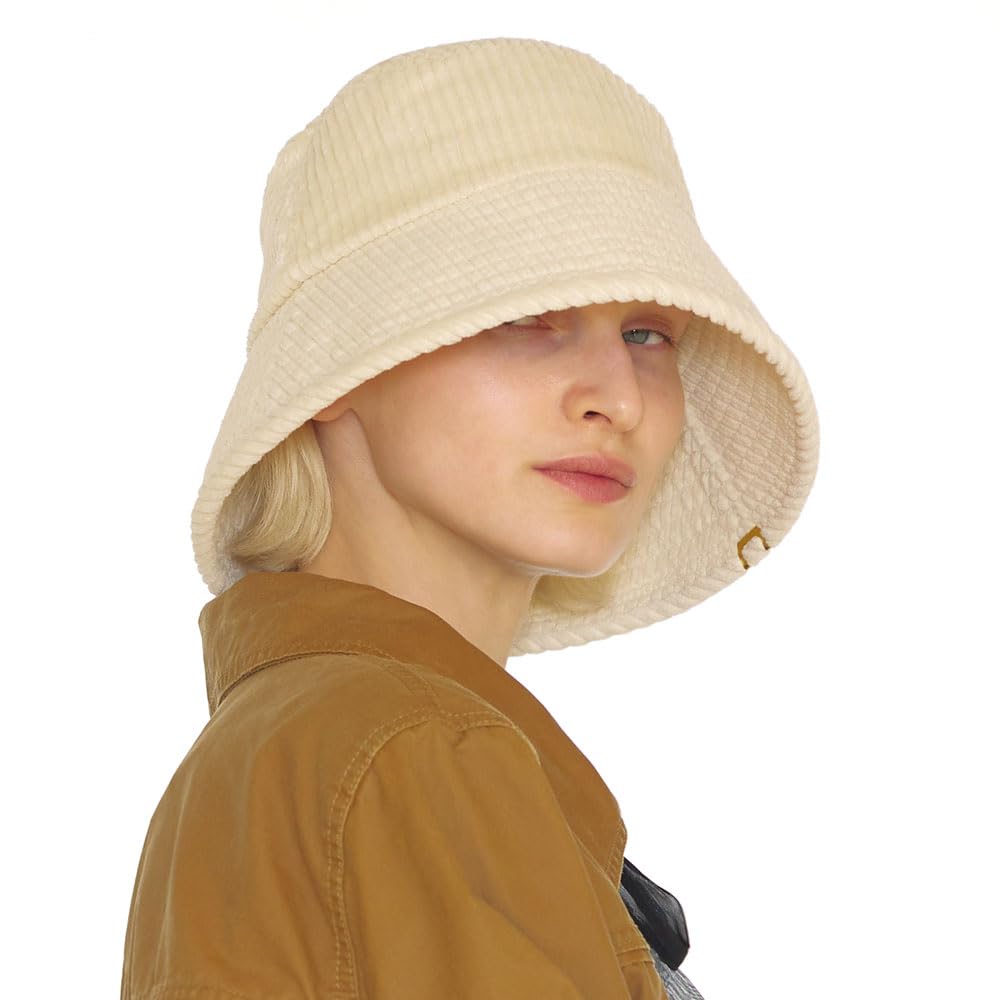 Corduroy Bucket Hat Adjustable - Ivory One Size-image-f1bdf117-191b-40f3-8e80-a4fc539b3278-111828