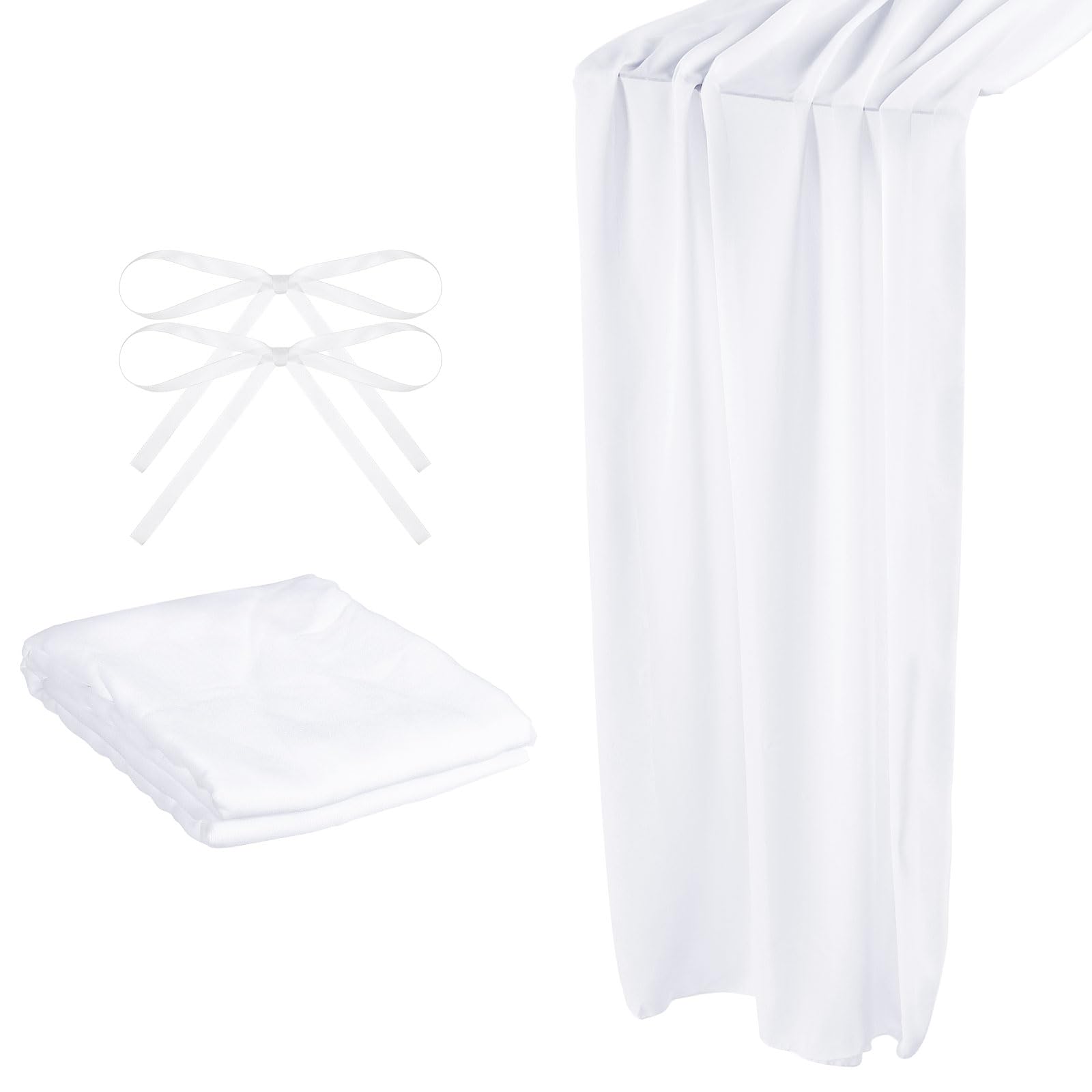 Elegant 10Ft Bleach White Chiffon Table Runner for Weddings & Events - 28 x 120 Inch-image-dce51cd1-2e17-49a9-baba-74ccec0c780b-62392
