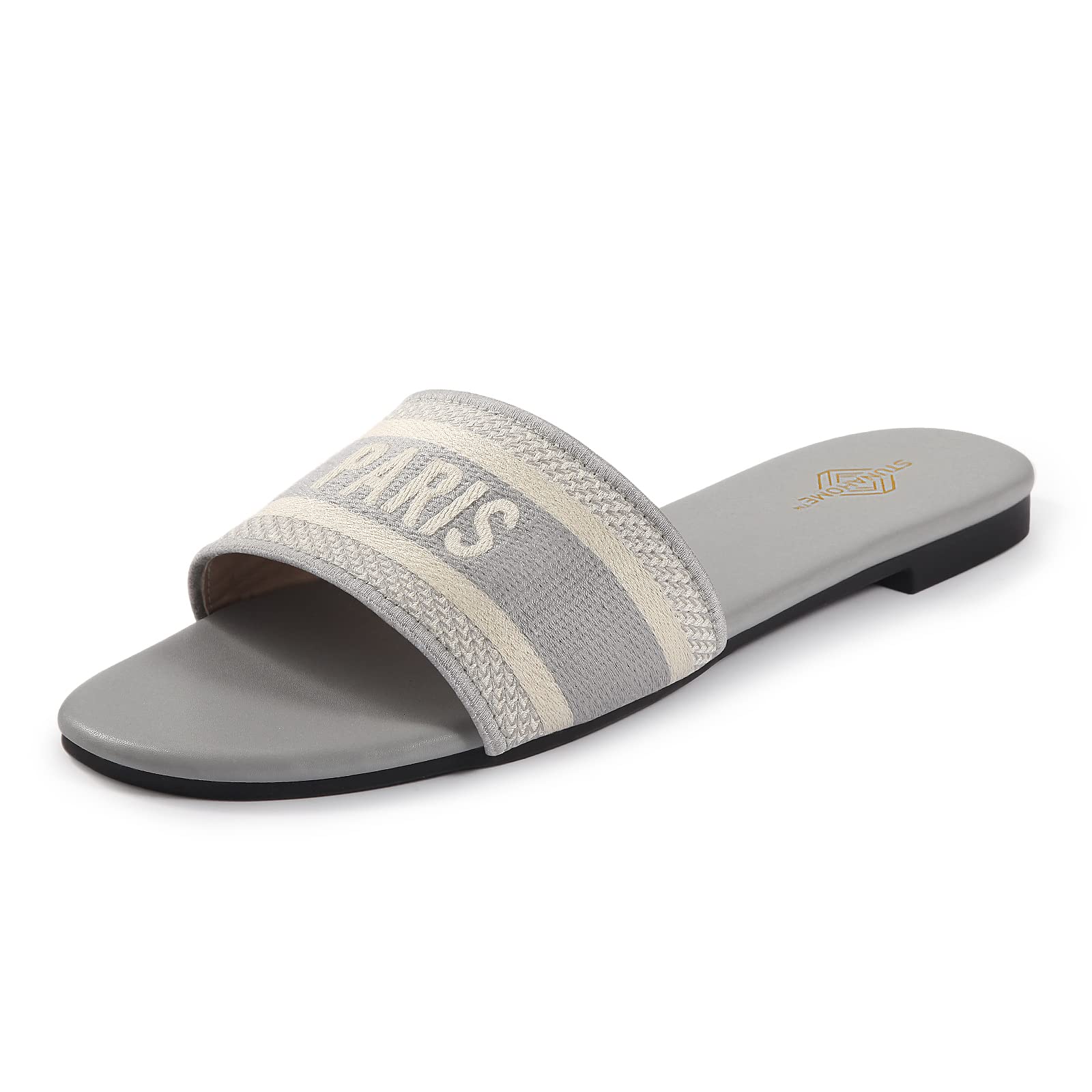 Women's Braided Slide Sandals - Grey UK 3.5-image-85a7b05f-5494-43f8-b291-cdf01f7aef1e-111310