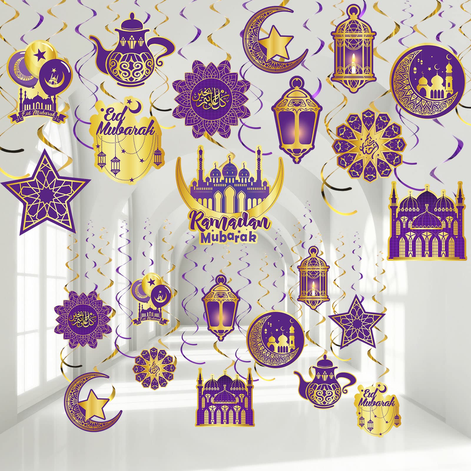Zonon Pieces Ramadan Mubarak Decorations, Eid Mubarak 30 Gold Gold)-image-f642c91b-e769-49df-84b7-811c2be4a374-53359