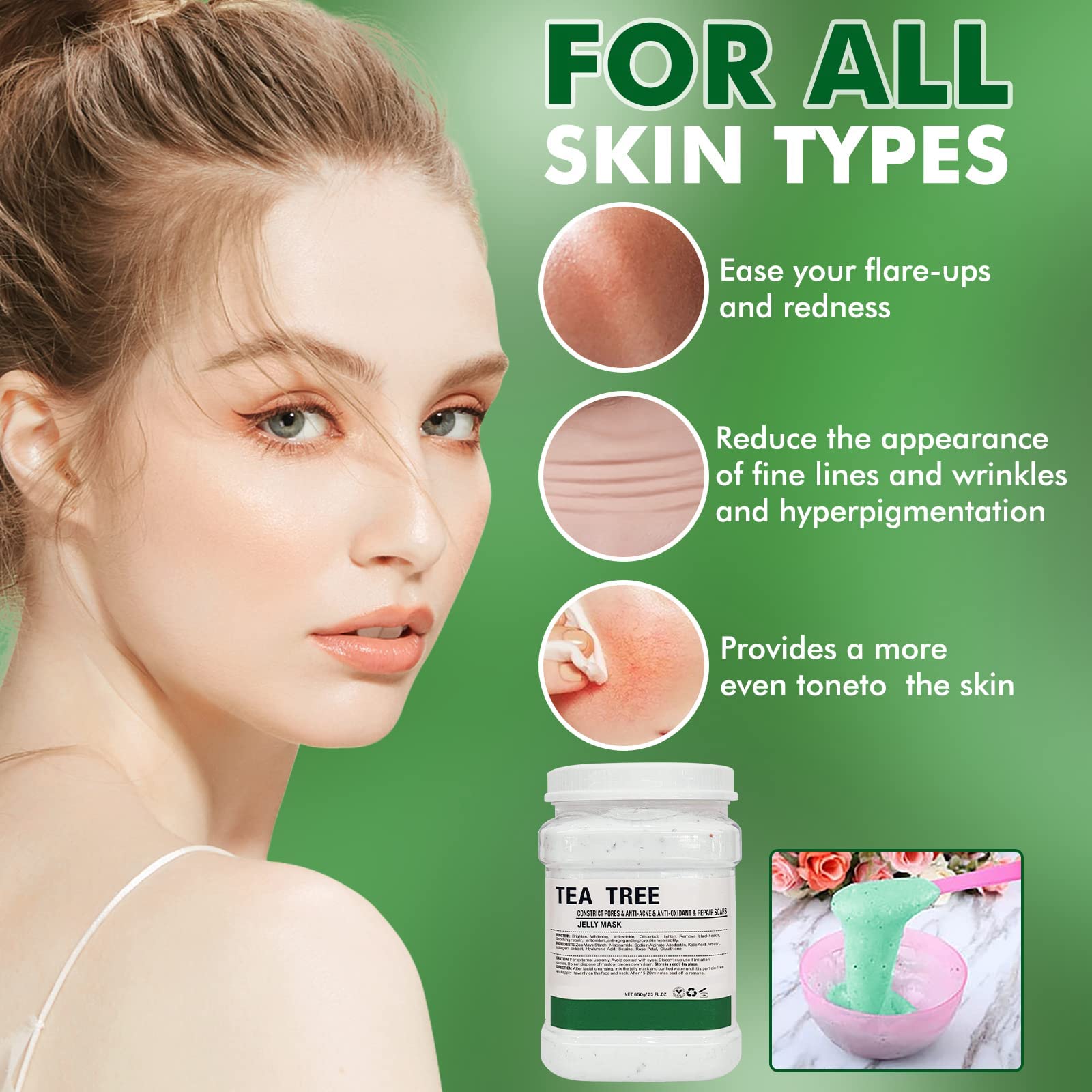 POZTL Jelly Mask Powder For Facials, Tea Tree Jelly Face Mask