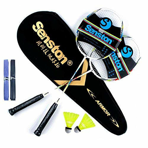 Set Racchette Badminton Senston In Carbonio - 2 Racchette, Volanti, Custodia E Overgrip - Foto 7