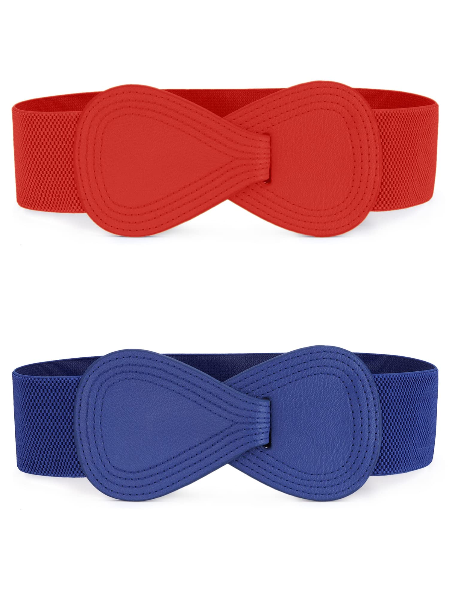 Allegra K Women Plus Size Elastic 2Pcs 8-Shaped Blue Red 68.6cm/27"-image-9b29fa90-5c22-4e66-a30b-e8b1b41e83ec-59305