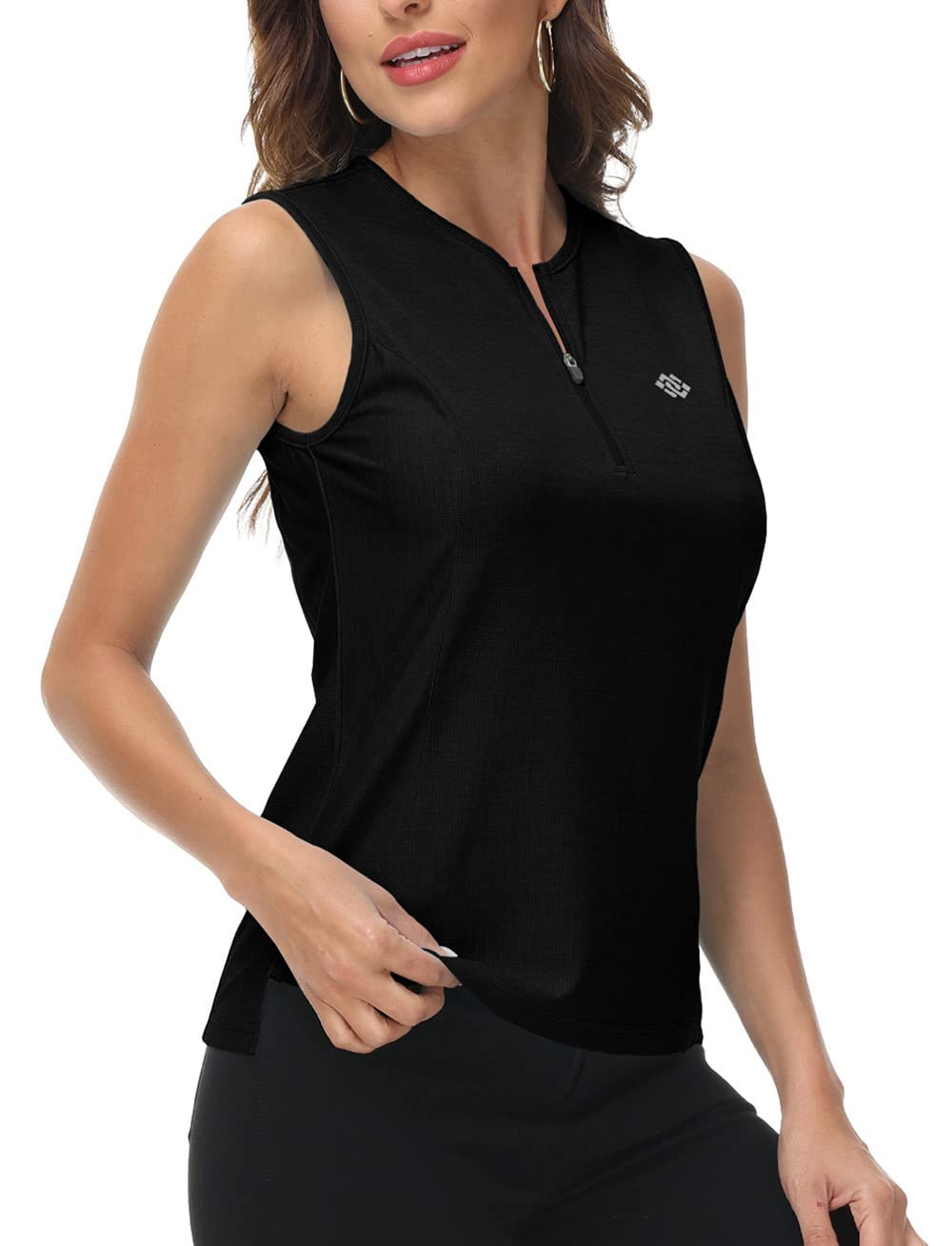 Women's Sleeveless Sports Polo Shirt - Black XS-image-8ef4740b-da9e-4eb2-b875-63e129f53456-96523