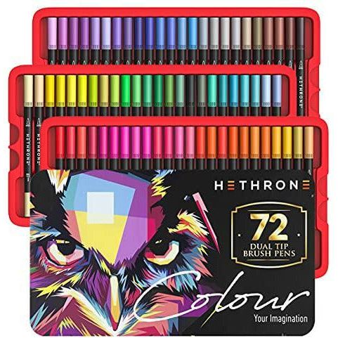 Hethrone 100 Brush Pens Hethrone Dual Tip Pens Color 100 Colors