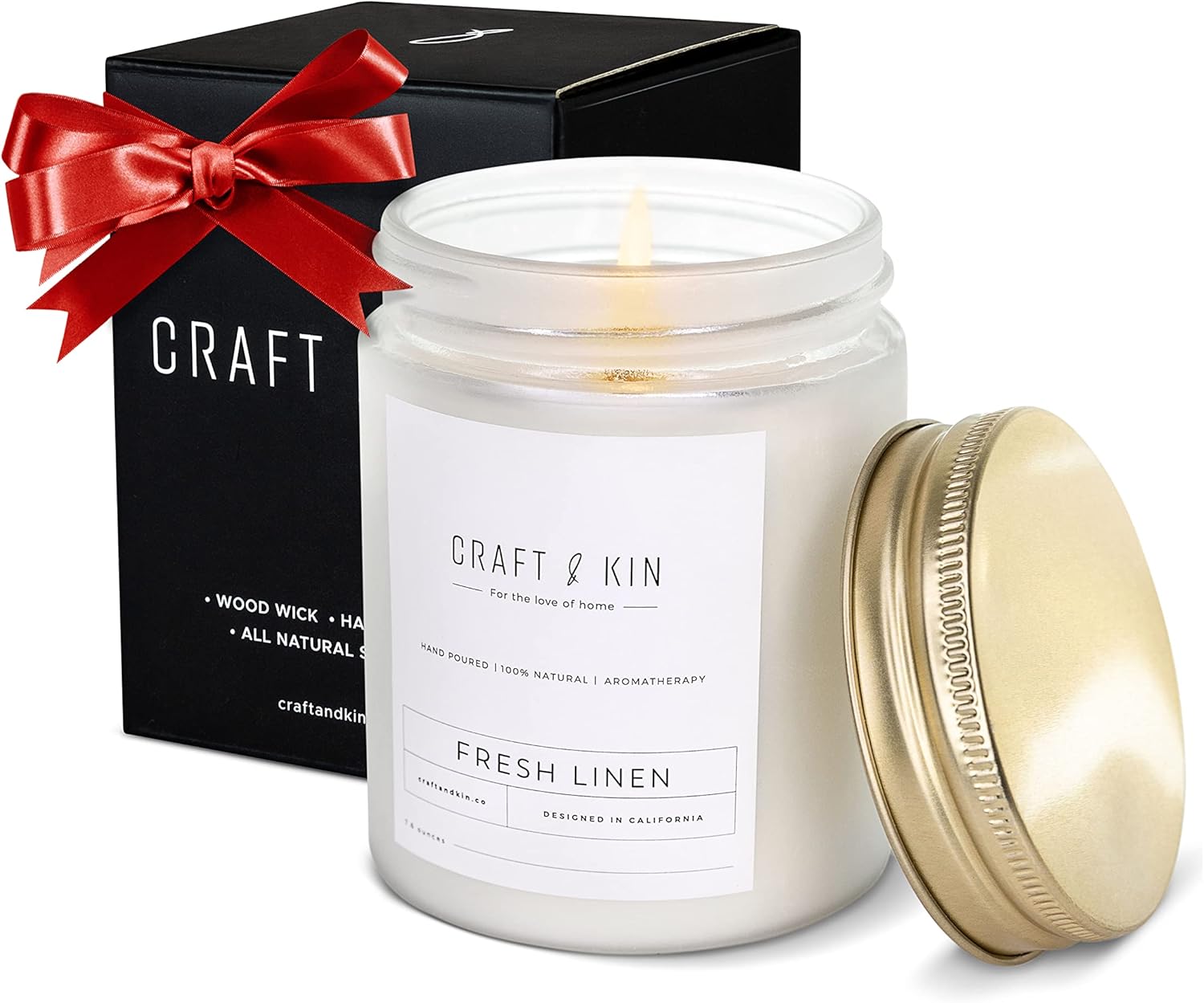 Soy Candle Long Burn - Fresh Linen 8oz-image-3e1f8758-8dbc-4da1-85c1-063d8342e1ad-110167